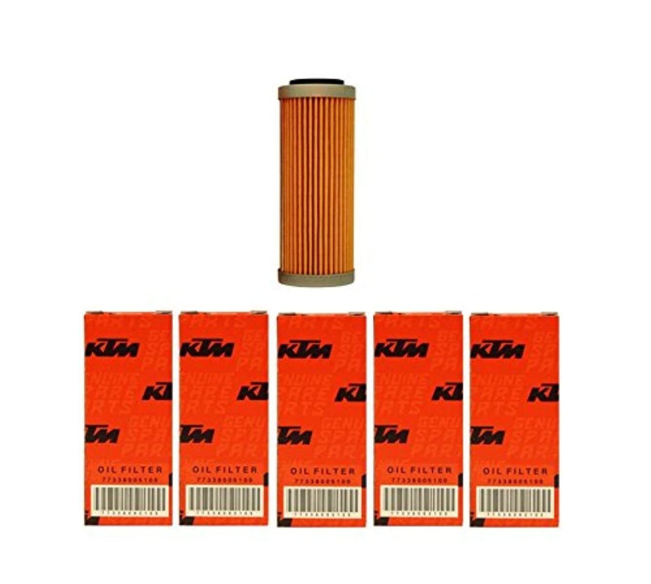 NEW OEM KTM OIL FILTERS 5 PACK 350 400 450 500 530 EXC-F SX-F XC-F XCF-W FACT. ED 2008-2018 5X 77338005100 - Image 3